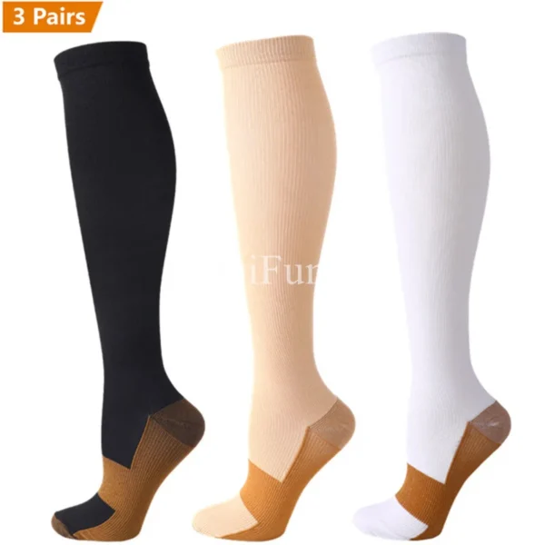 3 Pair Copper Compression Socks Women and Men